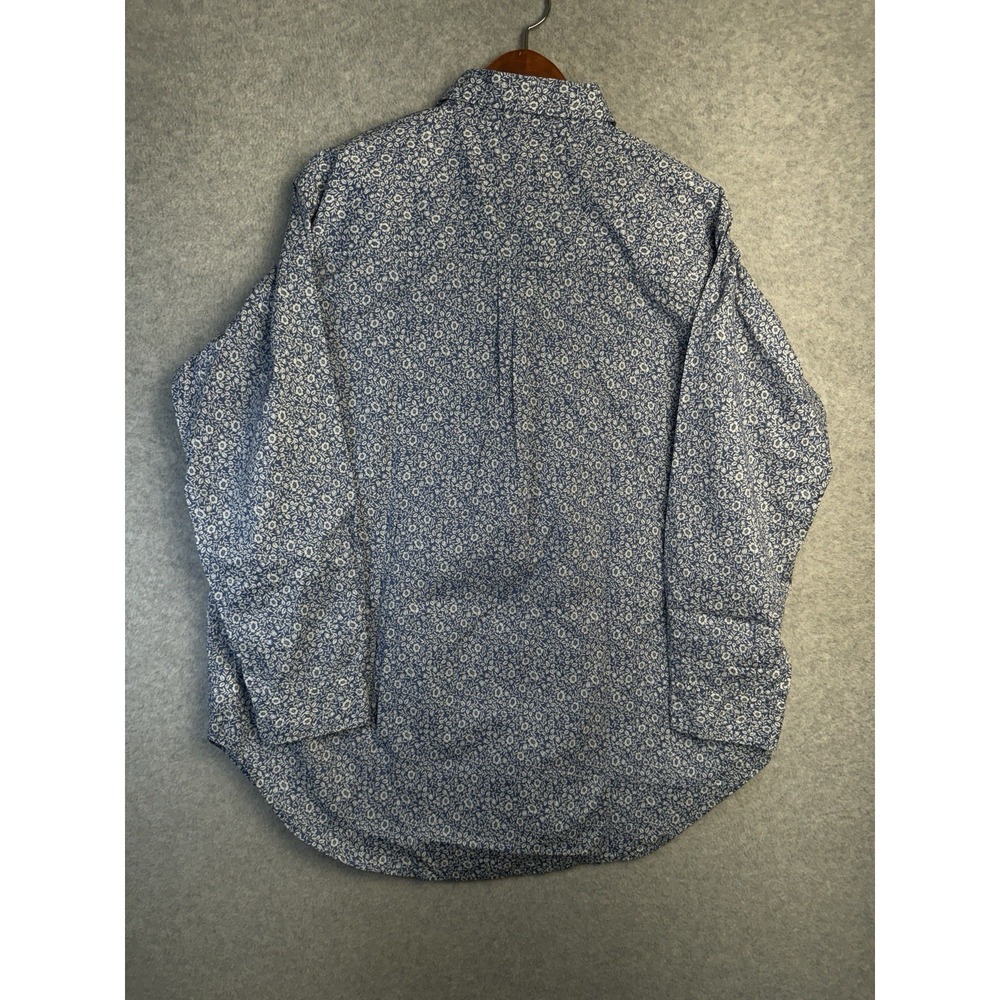 American Eagle NWT 100% Cotton Blue White Floral Print Button-Up Shirt Small - Picture 13 of 16